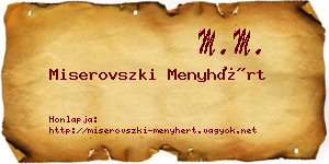 Miserovszki Menyhért névjegykártya